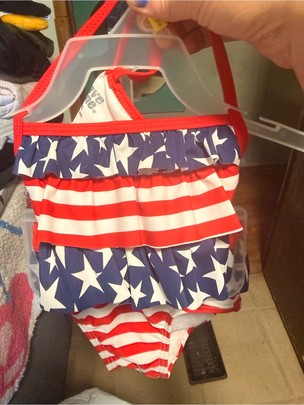Girls' Ruffled Star & Stripe Bikini - Red, White & Blue